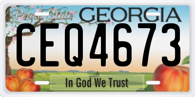 GA license plate CEQ4673