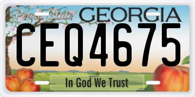GA license plate CEQ4675