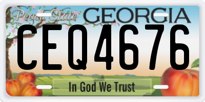 GA license plate CEQ4676
