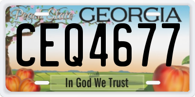 GA license plate CEQ4677