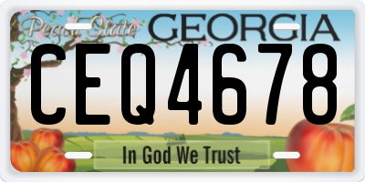 GA license plate CEQ4678