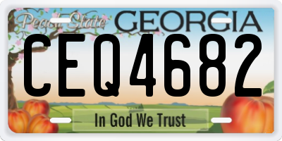 GA license plate CEQ4682