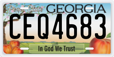 GA license plate CEQ4683