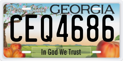 GA license plate CEQ4686