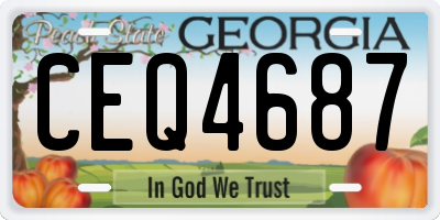 GA license plate CEQ4687