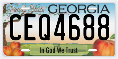 GA license plate CEQ4688