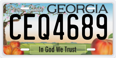 GA license plate CEQ4689