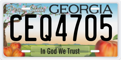 GA license plate CEQ4705