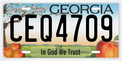 GA license plate CEQ4709