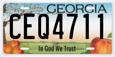 GA license plate CEQ4711