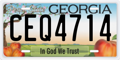 GA license plate CEQ4714