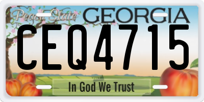 GA license plate CEQ4715
