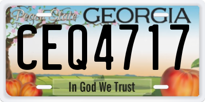 GA license plate CEQ4717