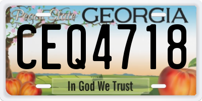GA license plate CEQ4718