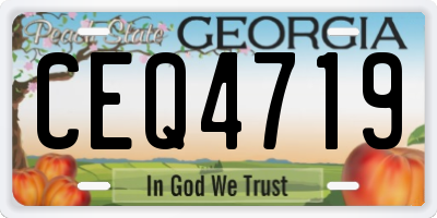 GA license plate CEQ4719