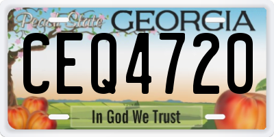 GA license plate CEQ4720