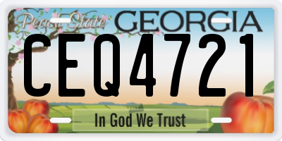 GA license plate CEQ4721