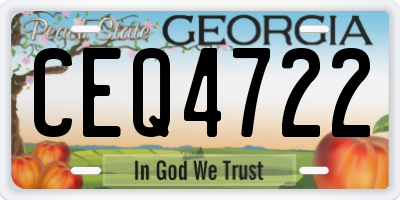 GA license plate CEQ4722