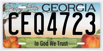 GA license plate CEQ4723