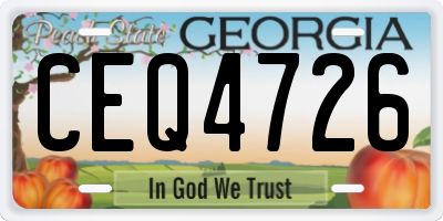 GA license plate CEQ4726