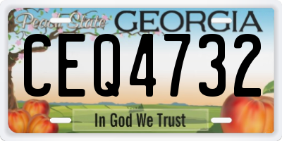 GA license plate CEQ4732