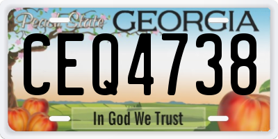 GA license plate CEQ4738