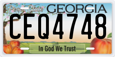 GA license plate CEQ4748
