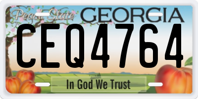 GA license plate CEQ4764