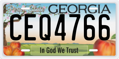 GA license plate CEQ4766