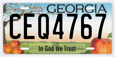 GA license plate CEQ4767