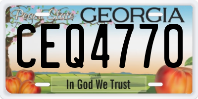 GA license plate CEQ4770