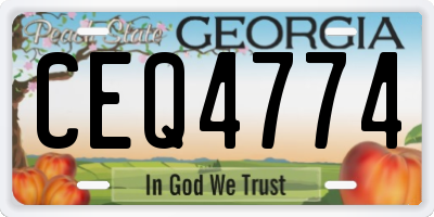 GA license plate CEQ4774