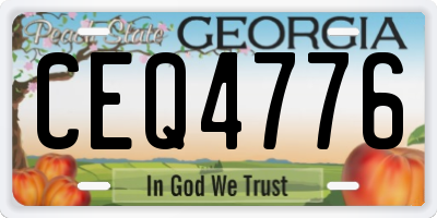 GA license plate CEQ4776