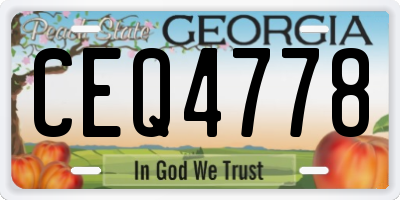 GA license plate CEQ4778