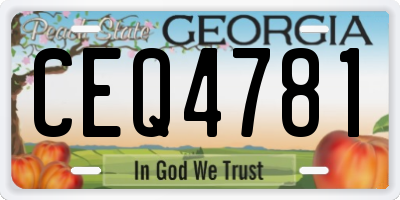 GA license plate CEQ4781