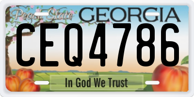 GA license plate CEQ4786
