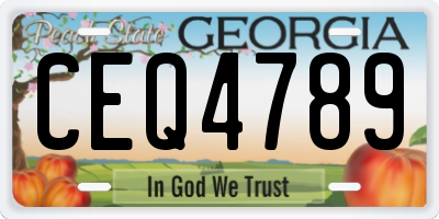 GA license plate CEQ4789