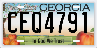 GA license plate CEQ4791