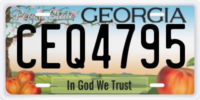 GA license plate CEQ4795