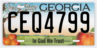 GA license plate CEQ4799