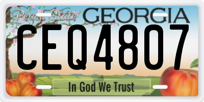 GA license plate CEQ4807