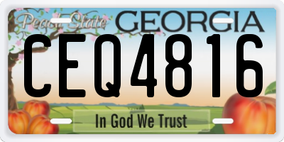 GA license plate CEQ4816