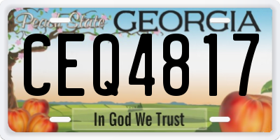 GA license plate CEQ4817