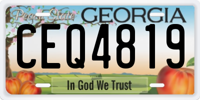 GA license plate CEQ4819