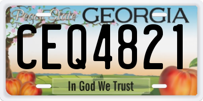GA license plate CEQ4821