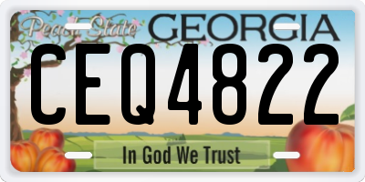 GA license plate CEQ4822