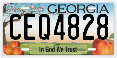 GA license plate CEQ4828