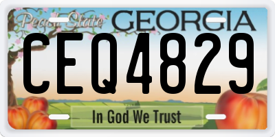 GA license plate CEQ4829