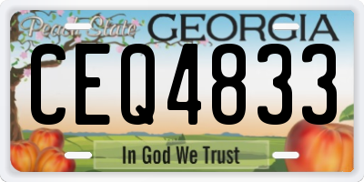 GA license plate CEQ4833