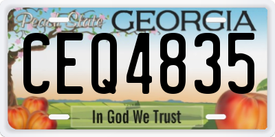 GA license plate CEQ4835